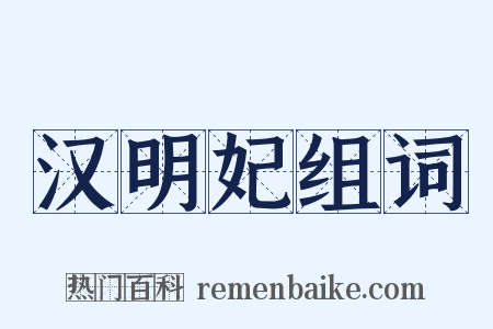 汉明妃组词是什么意思的图片